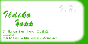 ildiko hopp business card